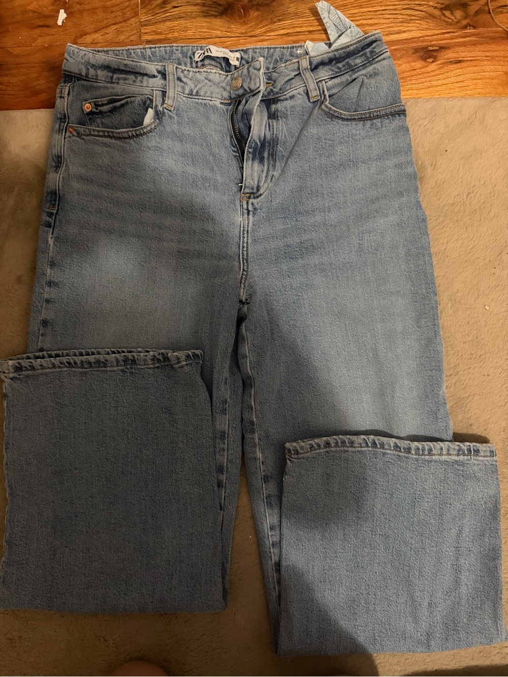 Zara Light Blue Straight Leg Women's Jeans